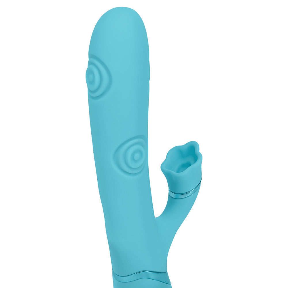 VIVE Fiore Rechargeable G-Spot Air Wave and Tapping Flared Clit Stimulator Blue