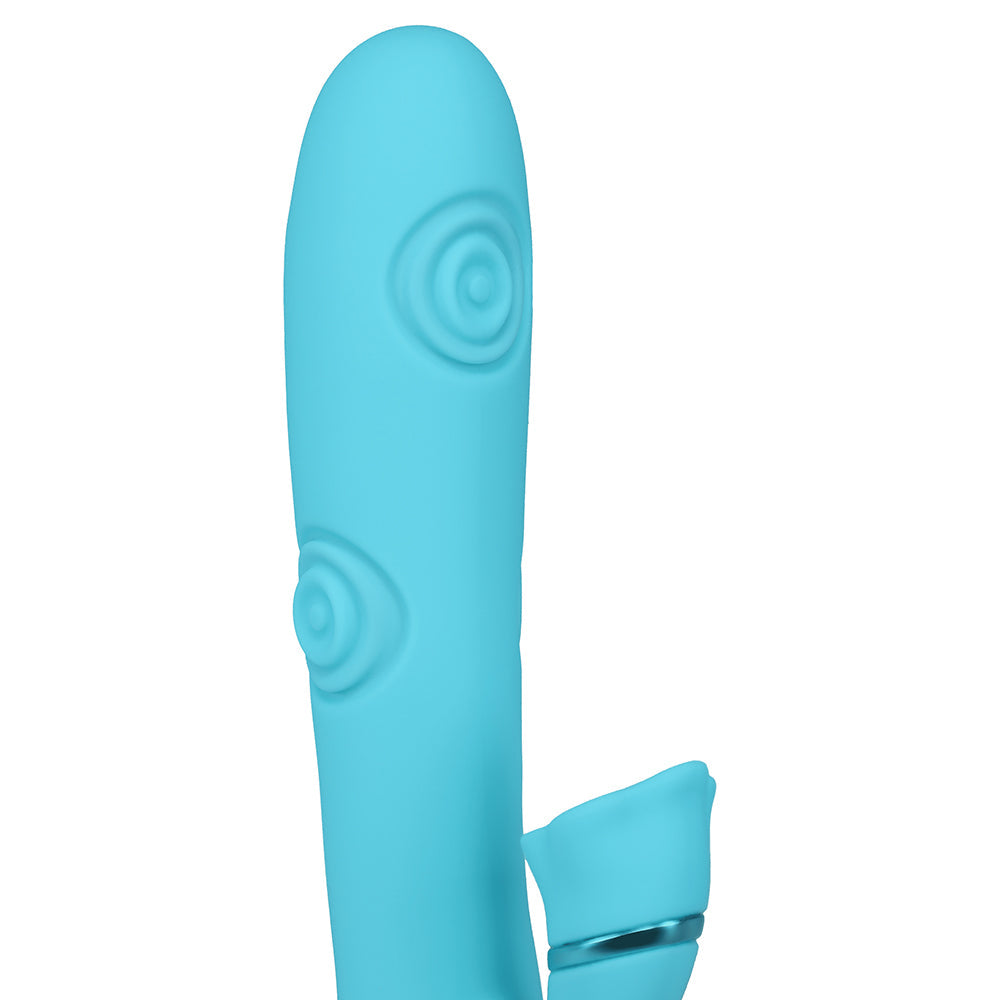 VIVE Fiore Rechargeable G-Spot Air Wave and Tapping Flared Clit Stimulator Blue