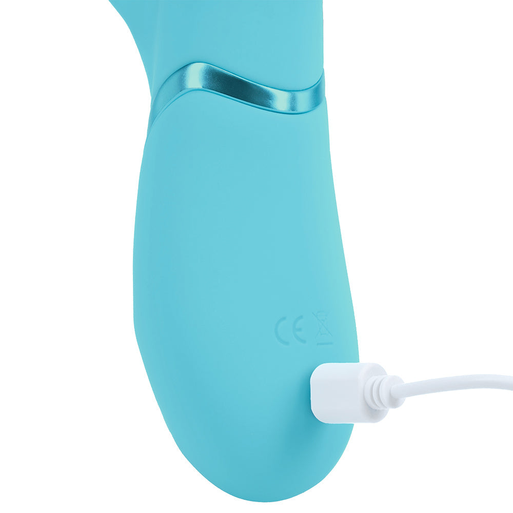 VIVE Fiore Rechargeable G-Spot Air Wave and Tapping Flared Clit Stimulator Blue