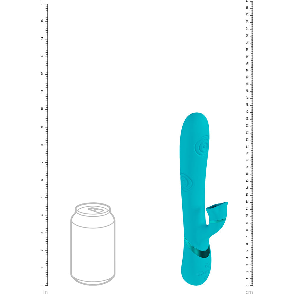 VIVE Fiore Rechargeable G-Spot Air Wave and Tapping Flared Clit Stimulator Blue