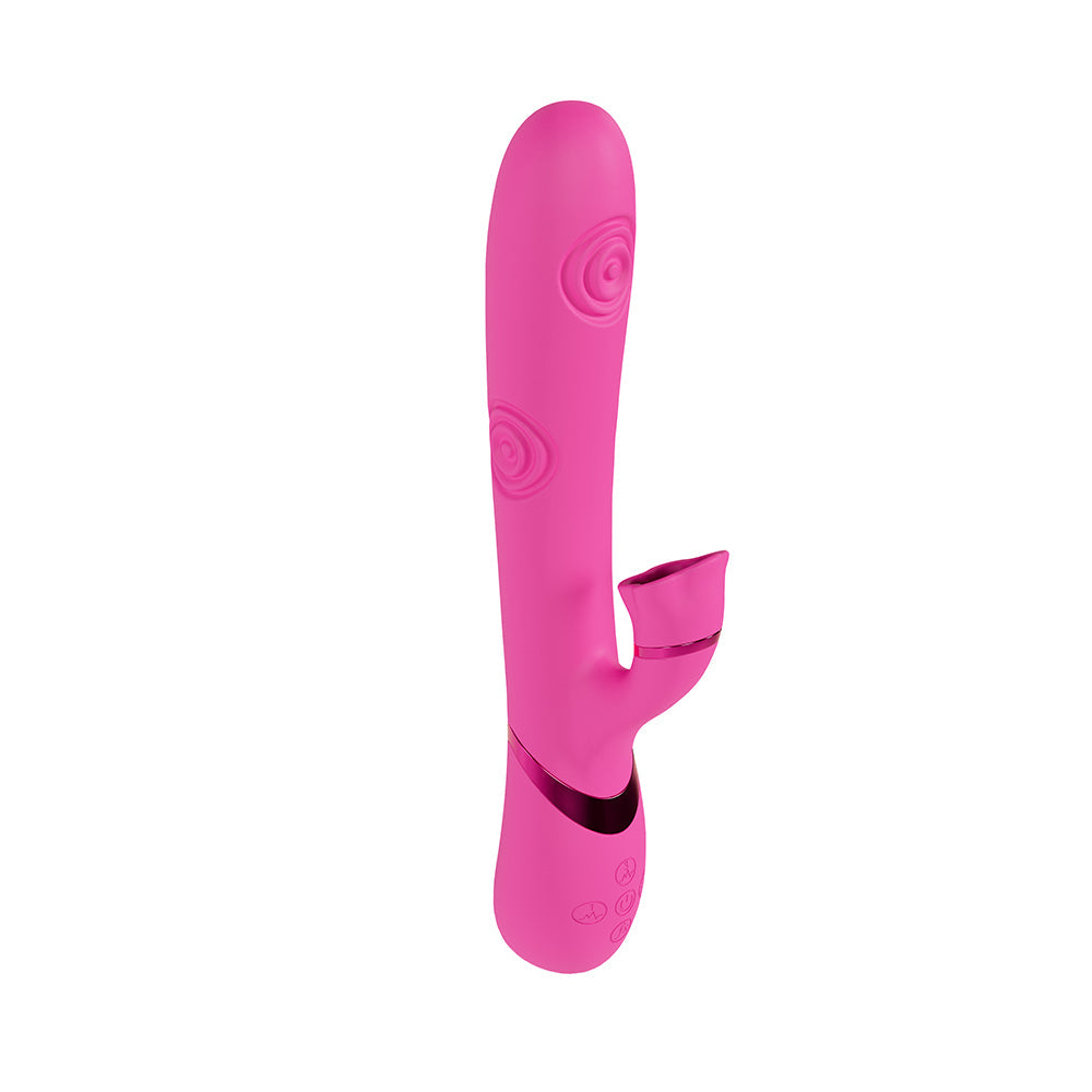 VIVE Fiore Rechargeable G-Spot Air Wave and Tapping Flared Clit Stimulator Pink