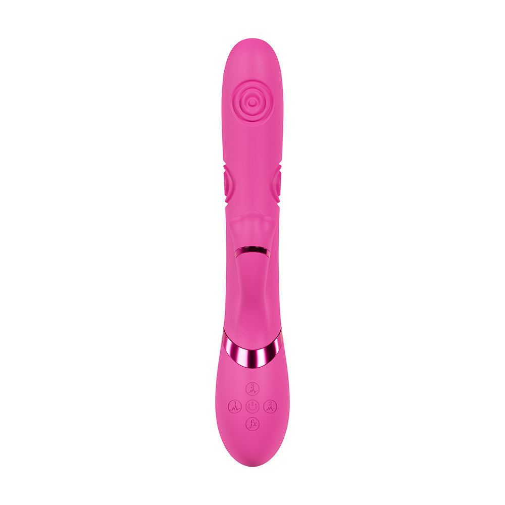 VIVE Fiore Rechargeable G-Spot Air Wave and Tapping Flared Clit Stimulator Pink