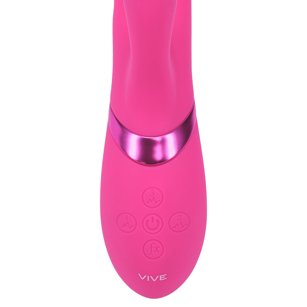 VIVE Fiore Rechargeable G-Spot Air Wave and Tapping Flared Clit Stimulator Pink
