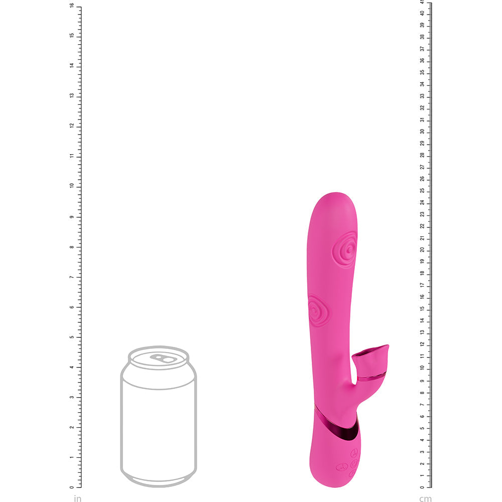 VIVE Fiore Rechargeable G-Spot Air Wave and Tapping Flared Clit Stimulator Pink