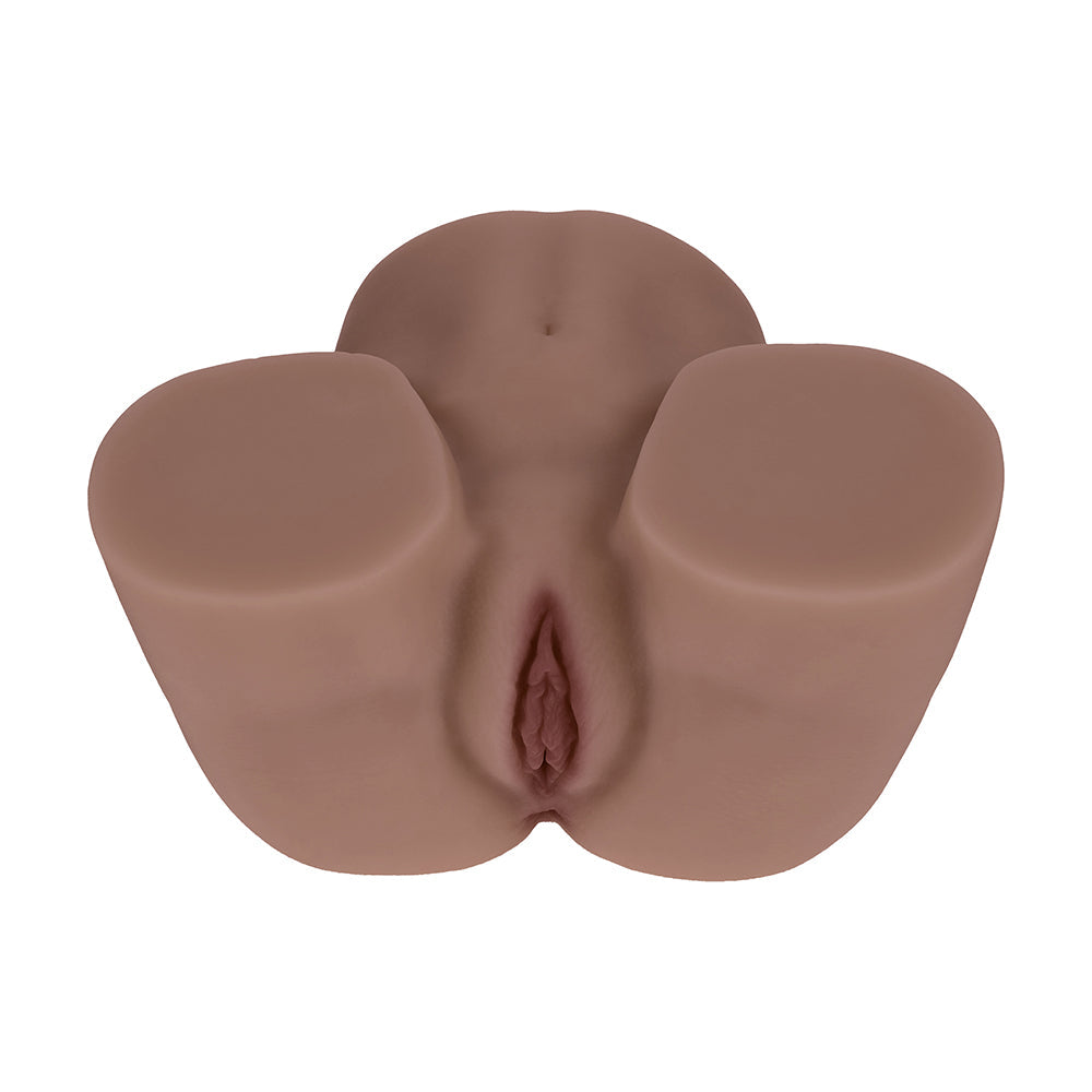 Xkin Bodyforms Kaya Bloom Dual Entry Vibrating Masturbator Brown