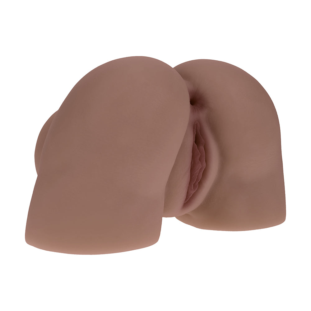 Xkin Bodyforms Kaya Bloom Dual Entry Vibrating Masturbator Brown