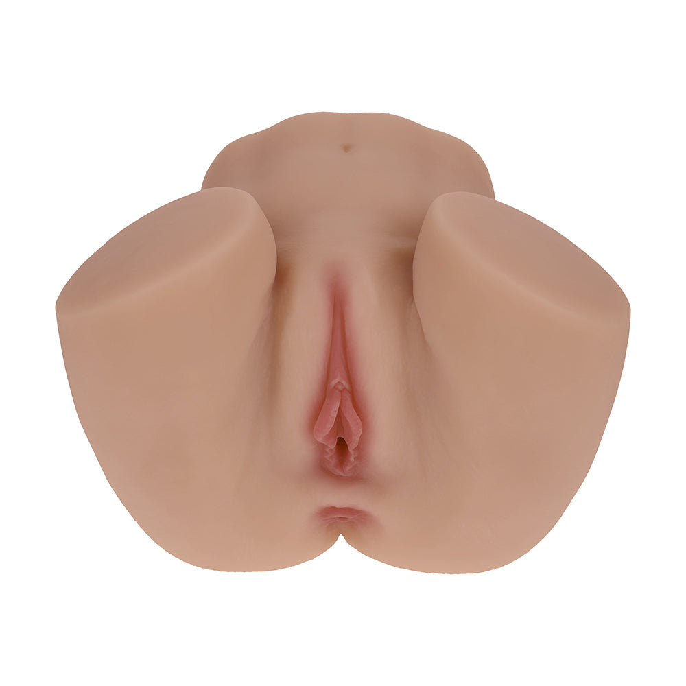 Xkin Bodyforms Nina Vale Dual Entry Vibrating Masturbator Tan