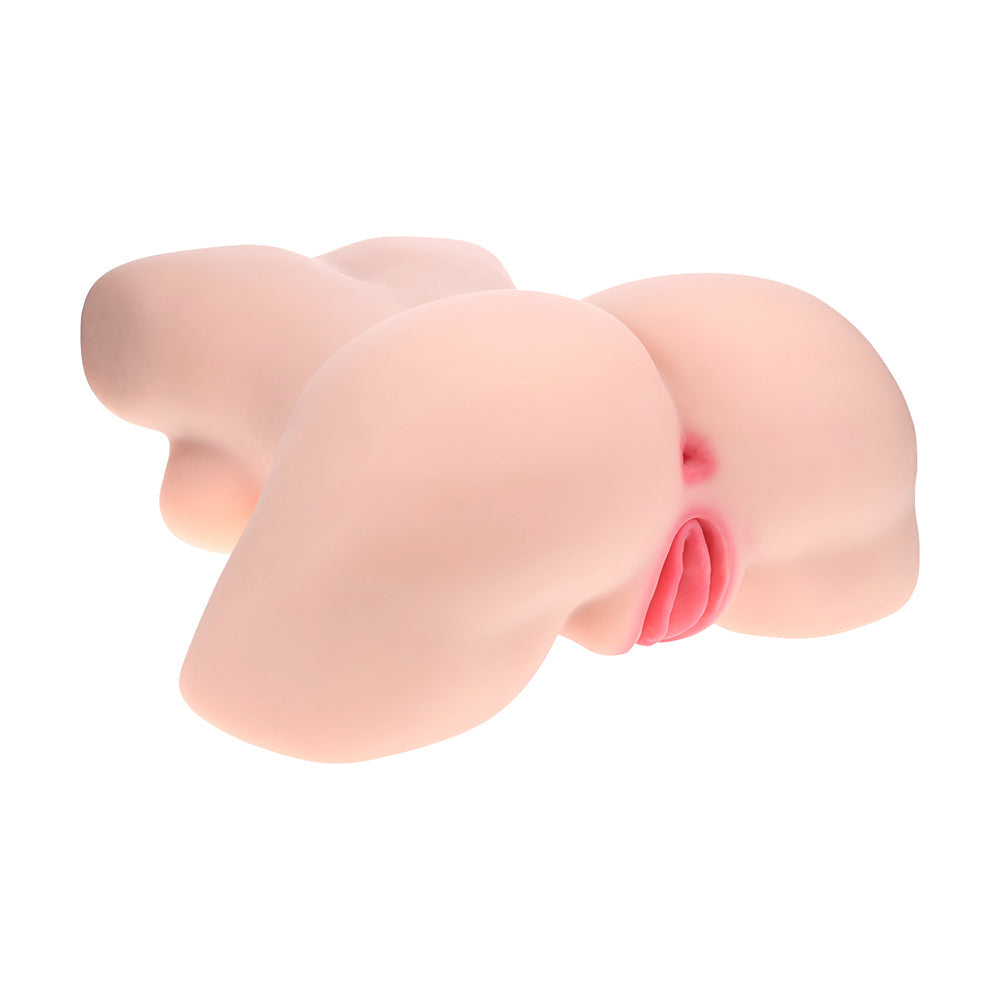 Xkin Bodyforms Ava Monroe Dual Entry Vibrating Masturbator with Interchangeable Sleeve Beige