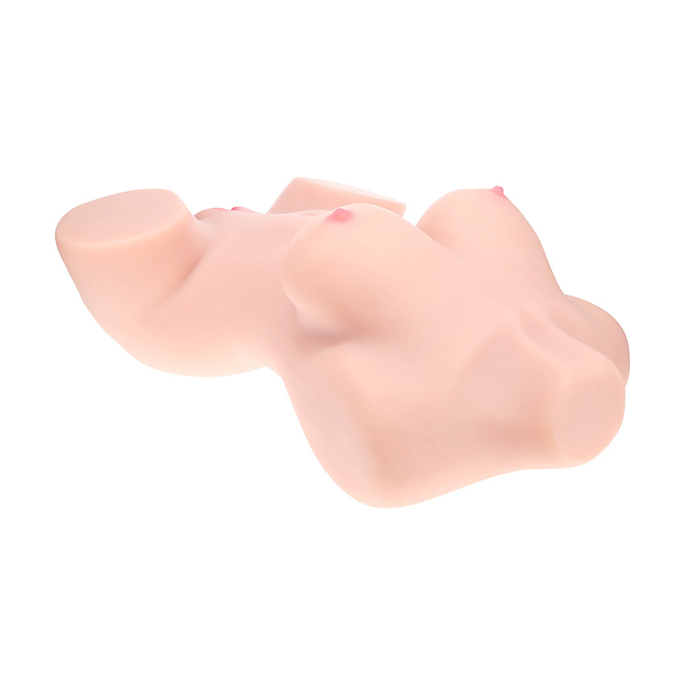Xkin Bodyforms Ava Monroe Dual Entry Vibrating Masturbator with Interchangeable Sleeve Beige