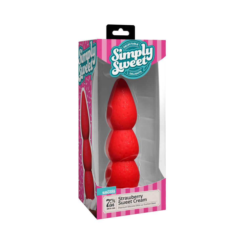 Simply Sweet Strawberry Sweet Cream Premium Silicone Dildo