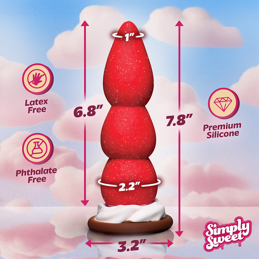 Simply Sweet Strawberry Sweet Cream Premium Silicone Dildo