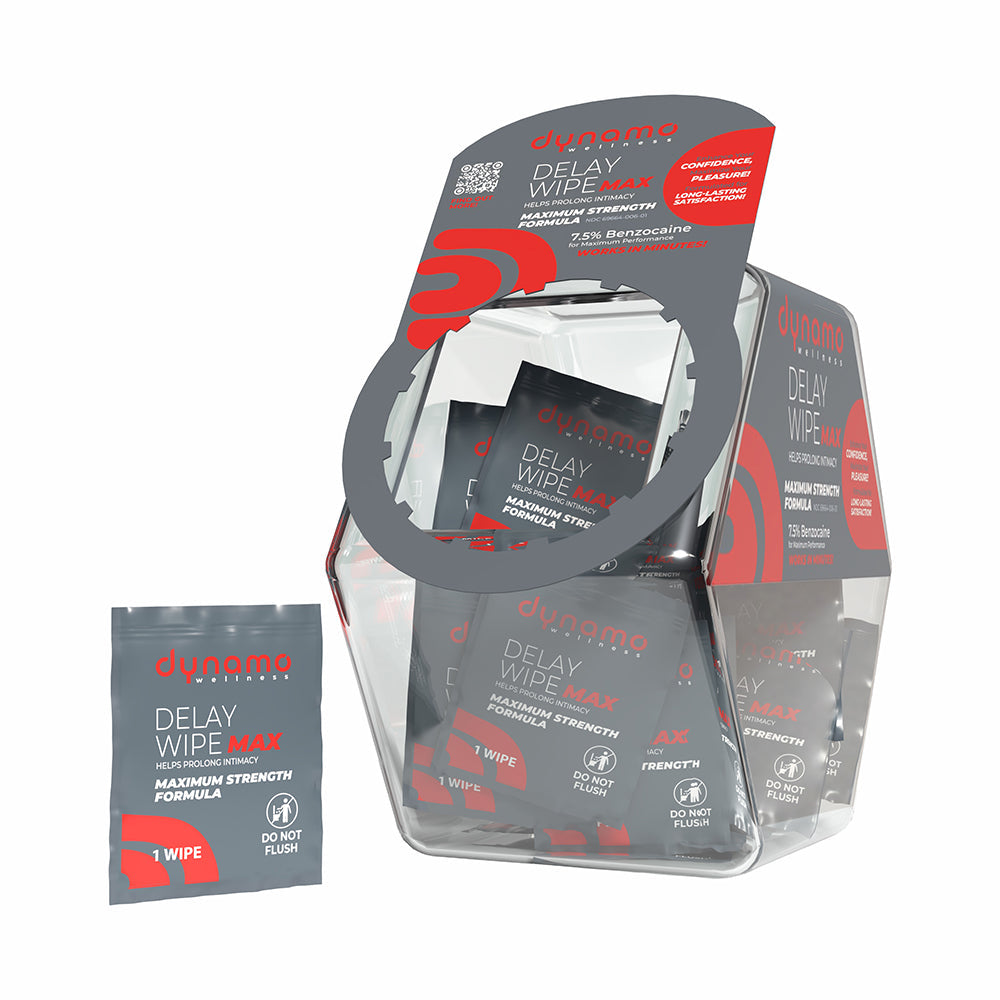 Dynamo Wellness Maximum Strength Delay Wipe Bowl of 144 7.5%