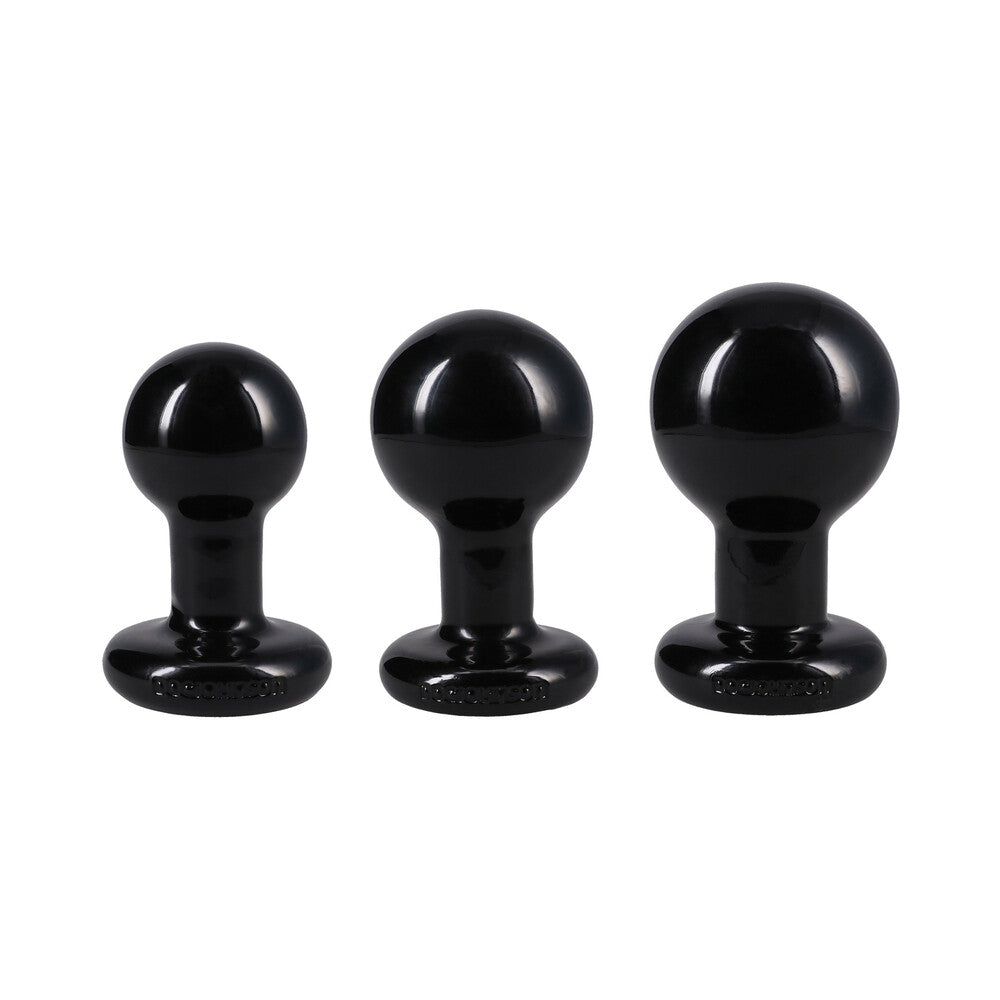 The Classic Round Butt Plug Black 3-Piece Set