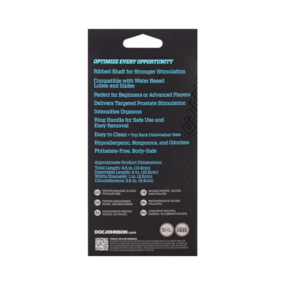 OptiMALE Ribbed Silicone P-Massager Black