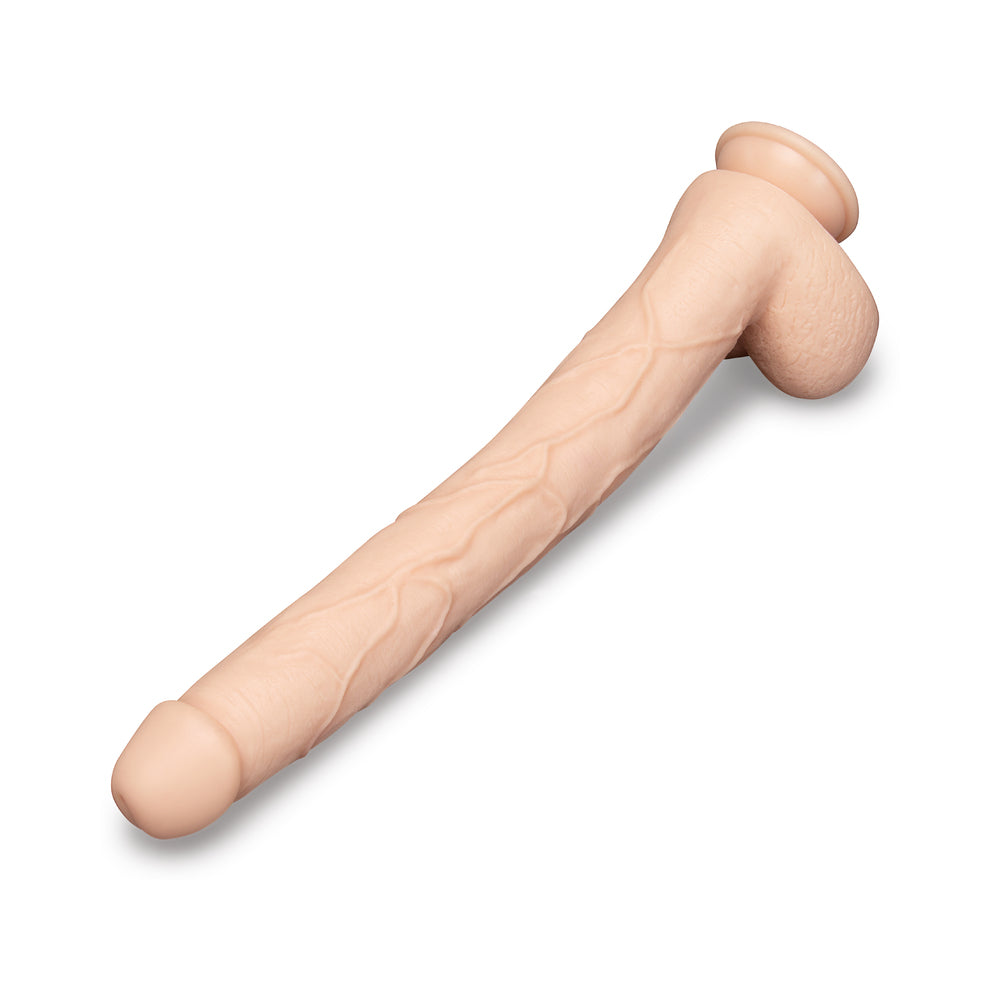 b-Vibe Bone 17 in. Deep-Insert Dildo with Realistic Balls and Suction Cup