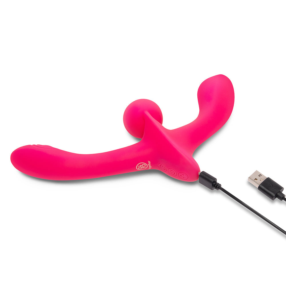 Together Toy Double Tap Double-Ended Vibrating Strapless Strap-On
