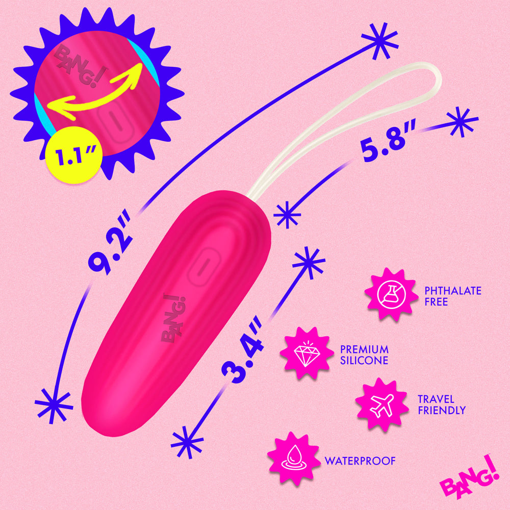 BANG! Silicone Vibrating Egg Pink