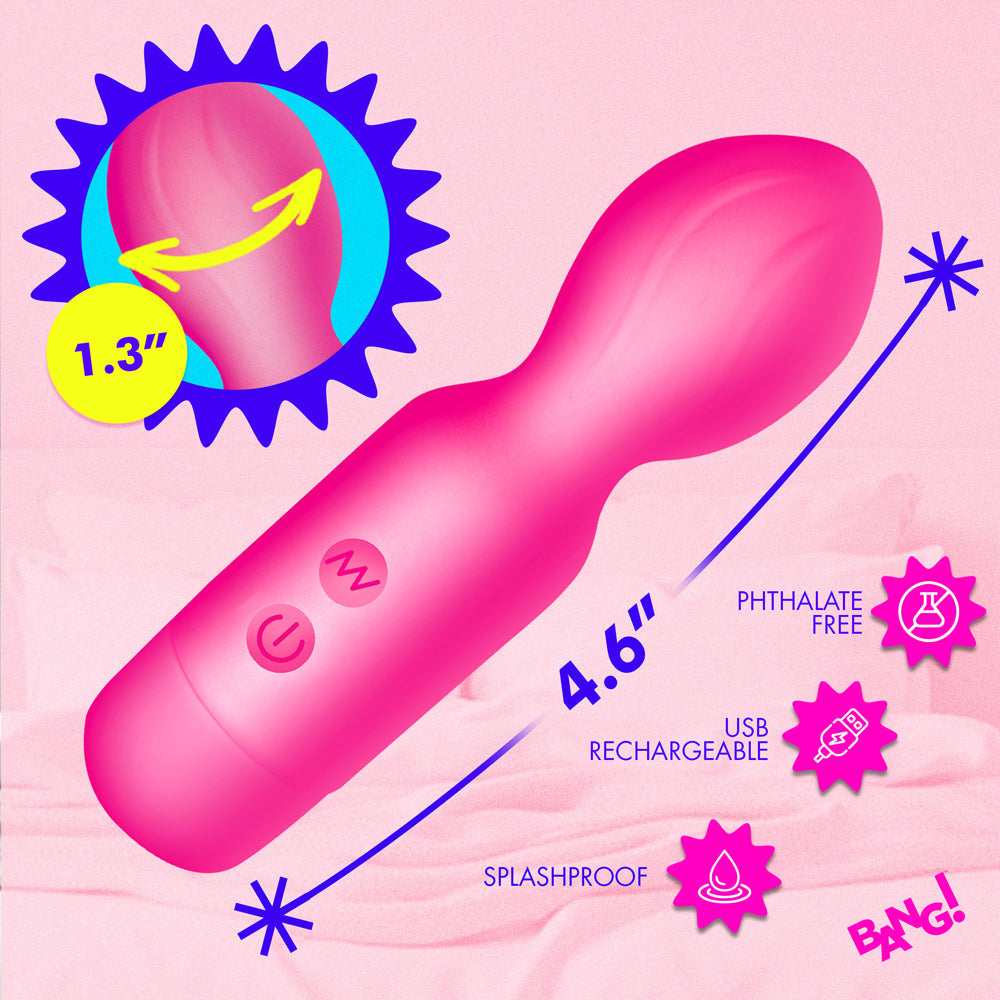 BANG! Vibrating Silicone Mini Wand Pink