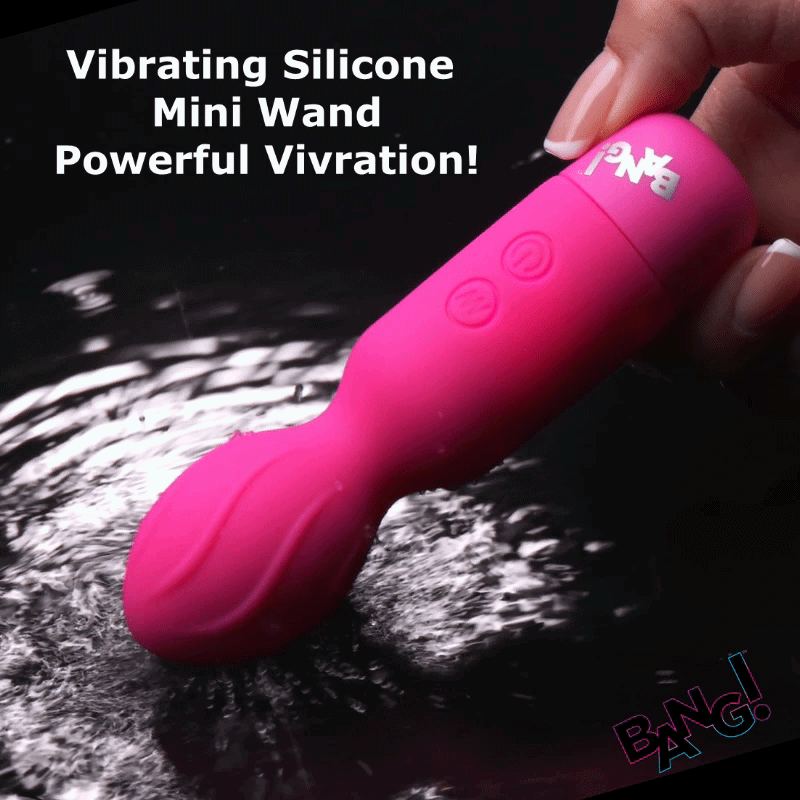 BANG! Vibrating Silicone Mini Wand Pink