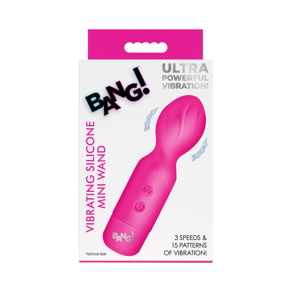 BANG! Vibrating Silicone Mini Wand Pink