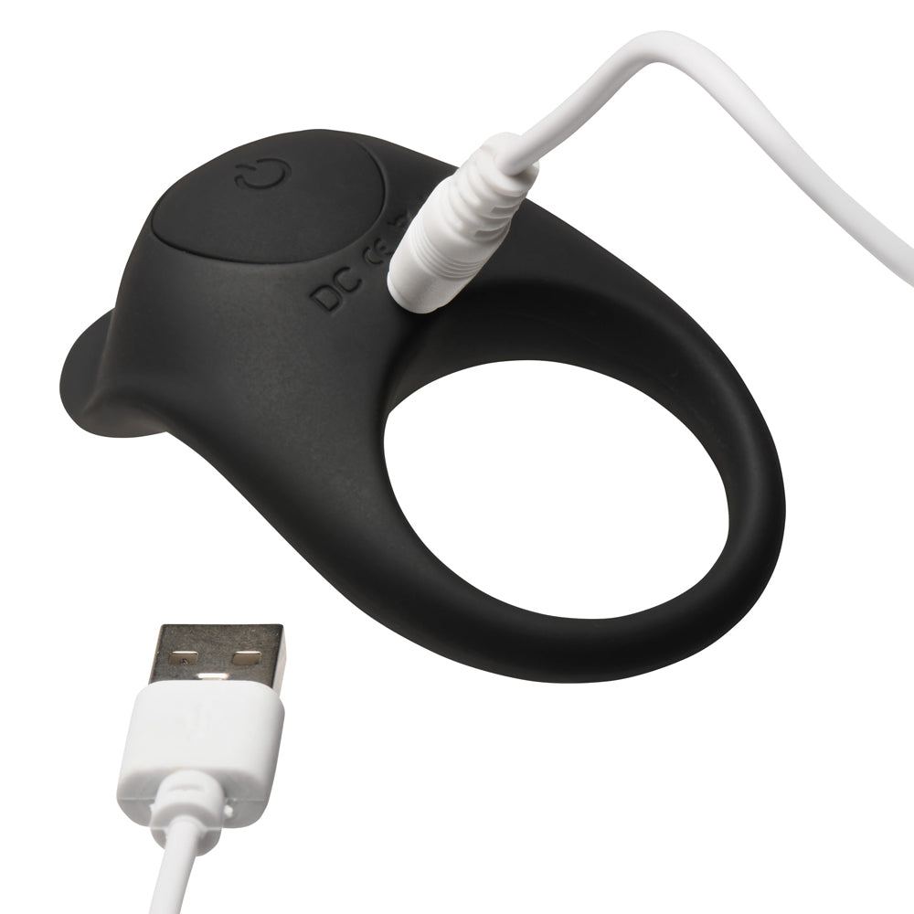 BANG! Vibrating Silicone Cock Ring Black