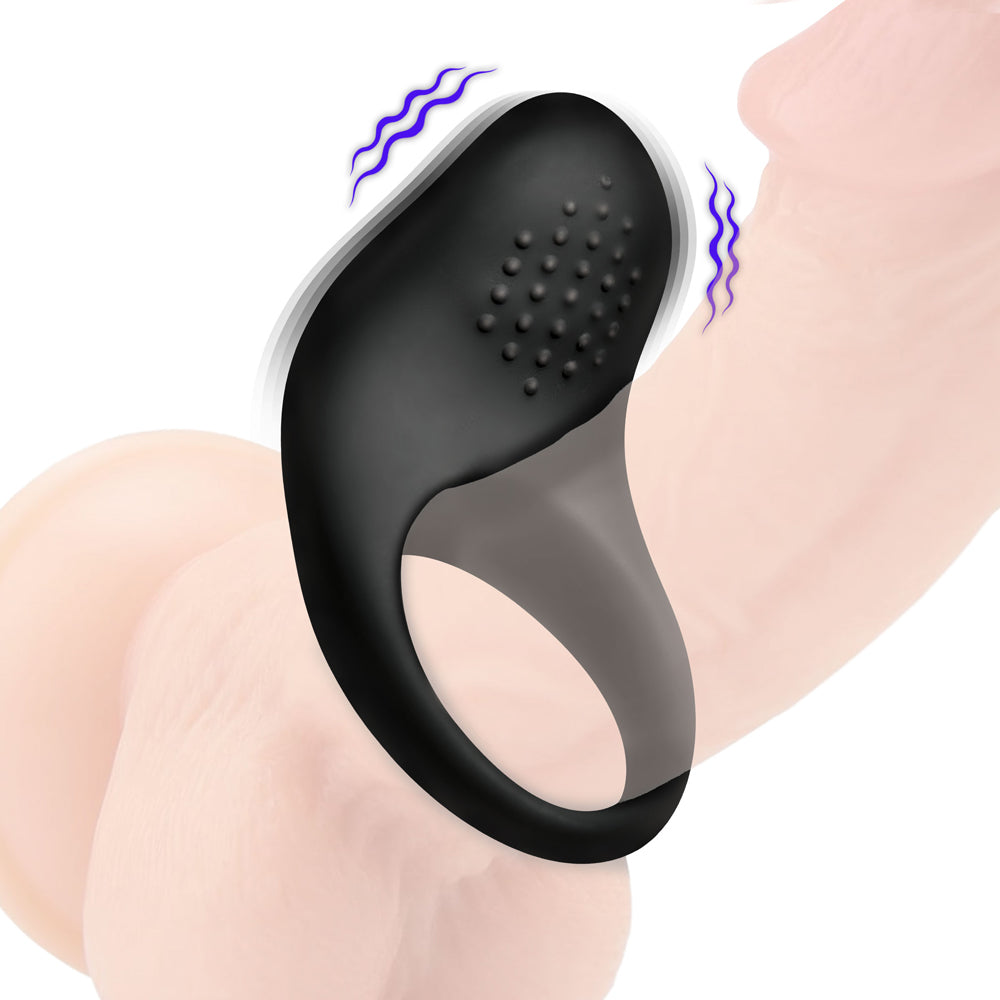 BANG! Vibrating Silicone Cock Ring Black