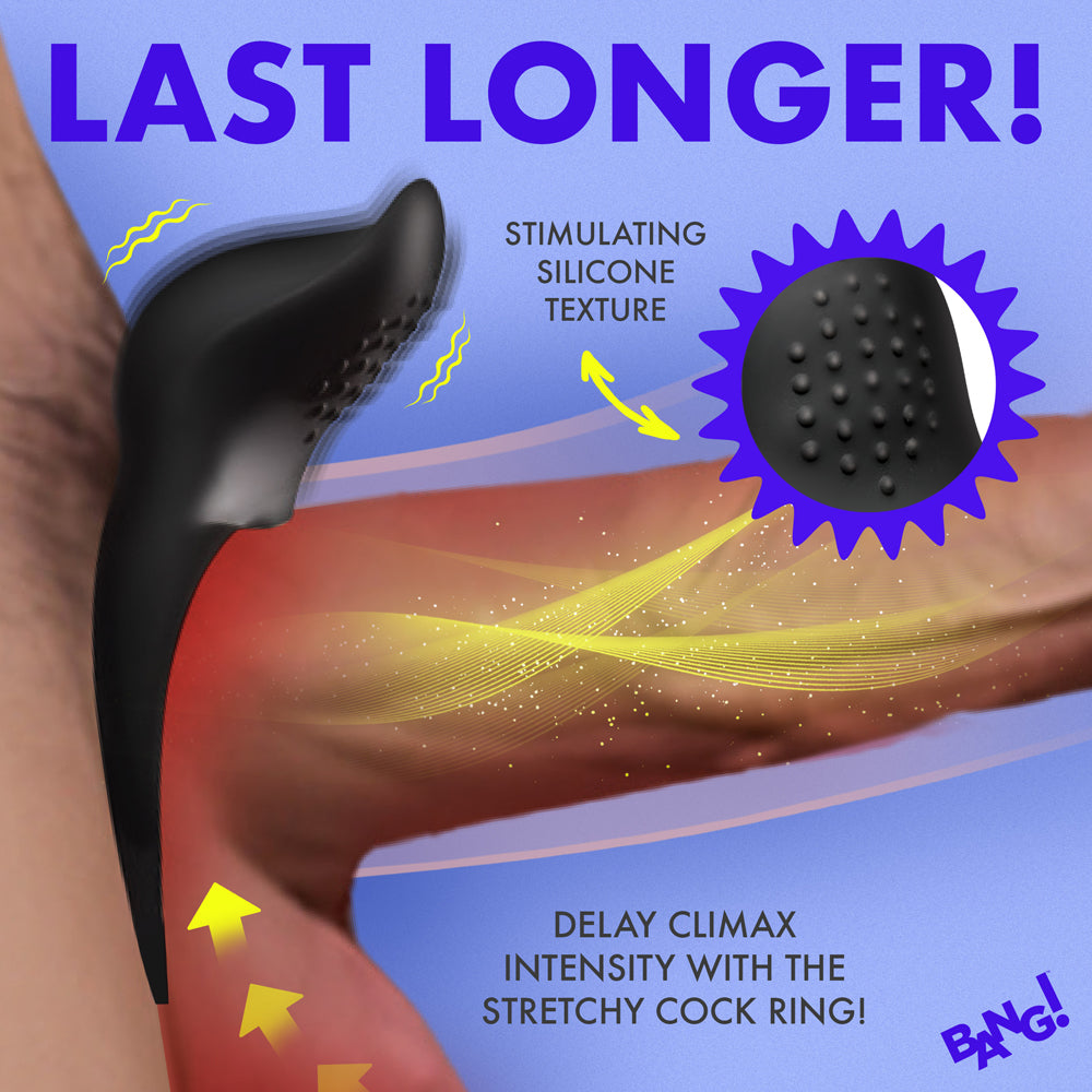 BANG! Vibrating Silicone Cock Ring Black