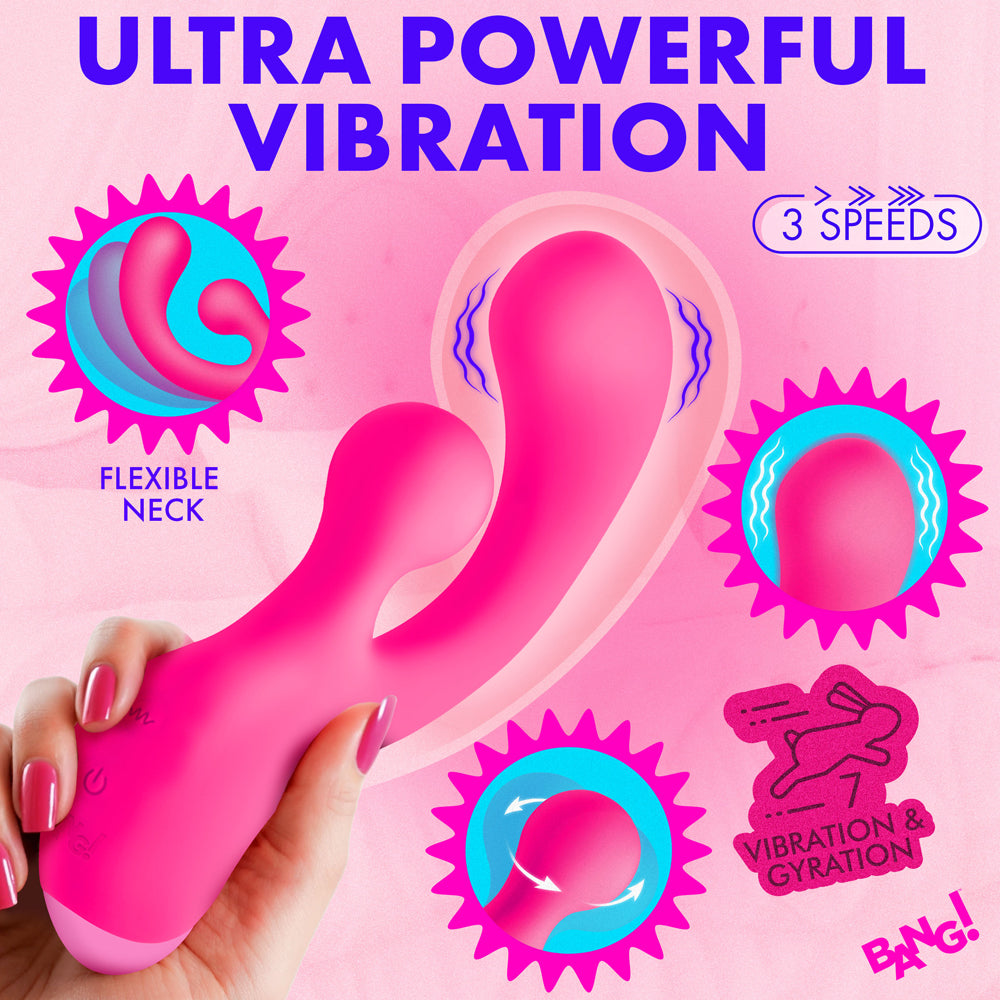 BANG! Gyro Rabbit Silicone Vibrator Pink