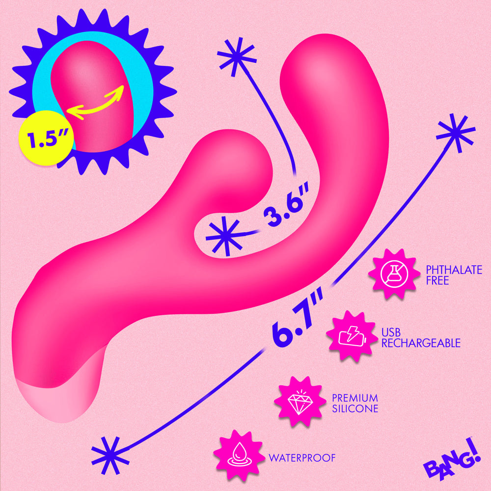 BANG! Gyro Rabbit Silicone Vibrator Pink