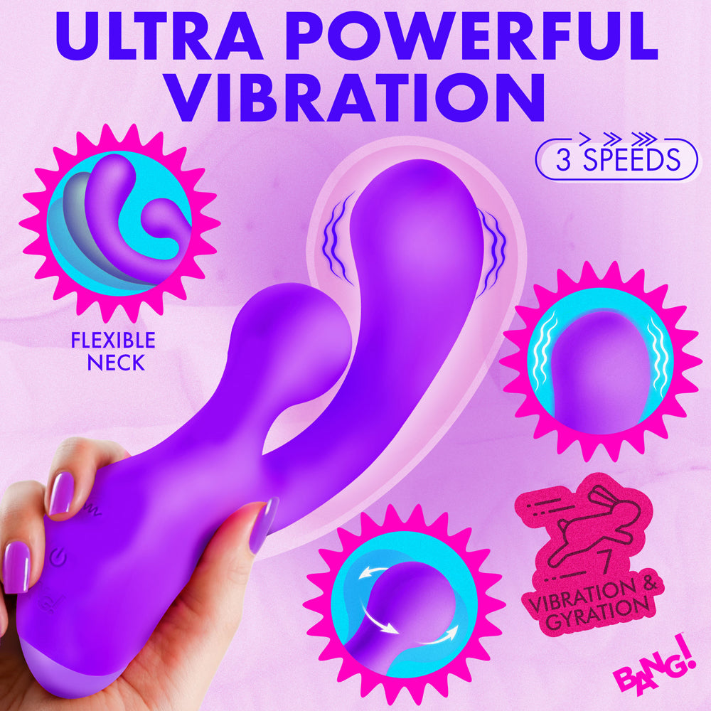 BANG! Gyro Rabbit Silicone Vibrator Purple