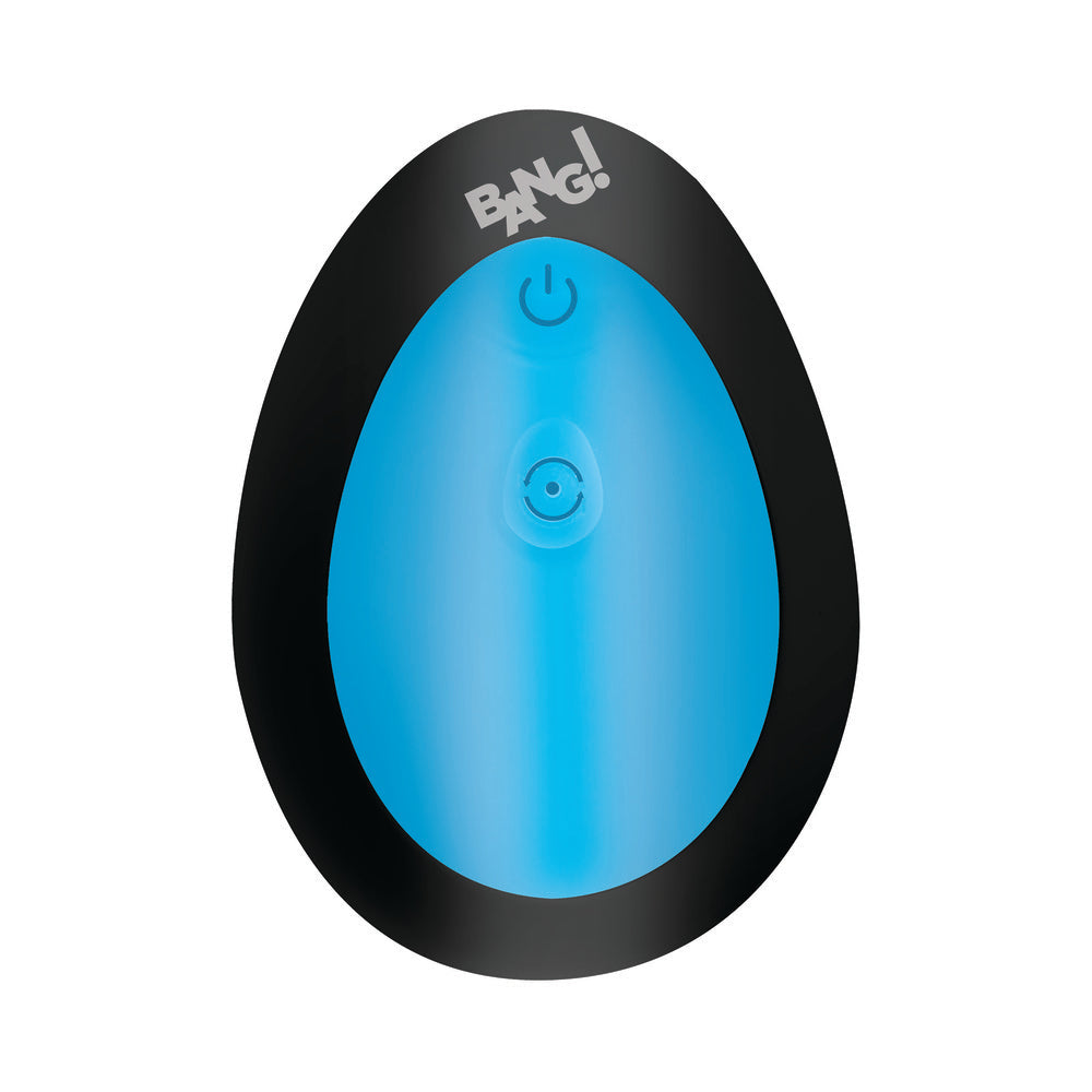 BANG! Thrusting & Vibrating Silicone Butt Plug Blue