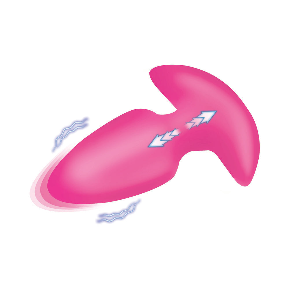 BANG! Thrusting & Vibrating Silicone Butt Plug Pink