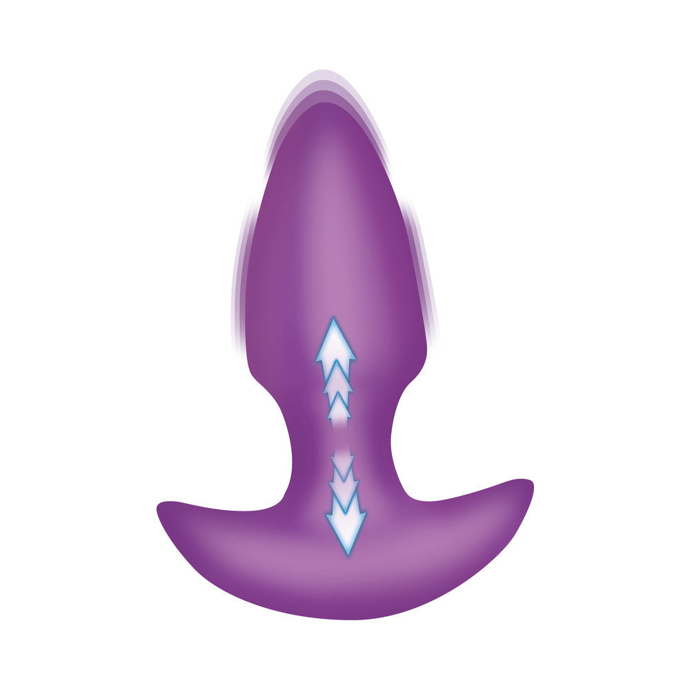 BANG! Thrusting & Vibrating Silicone Butt Plug Purple