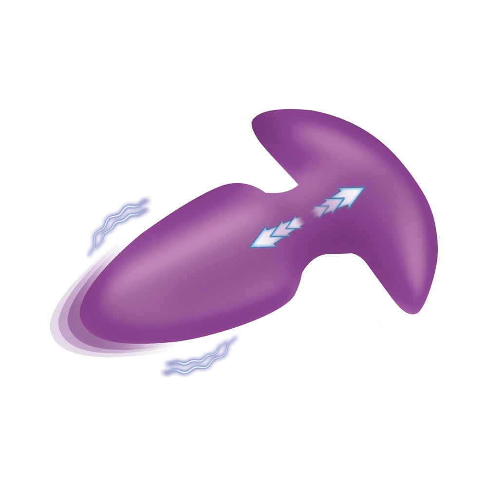 BANG! Thrusting & Vibrating Silicone Butt Plug Purple