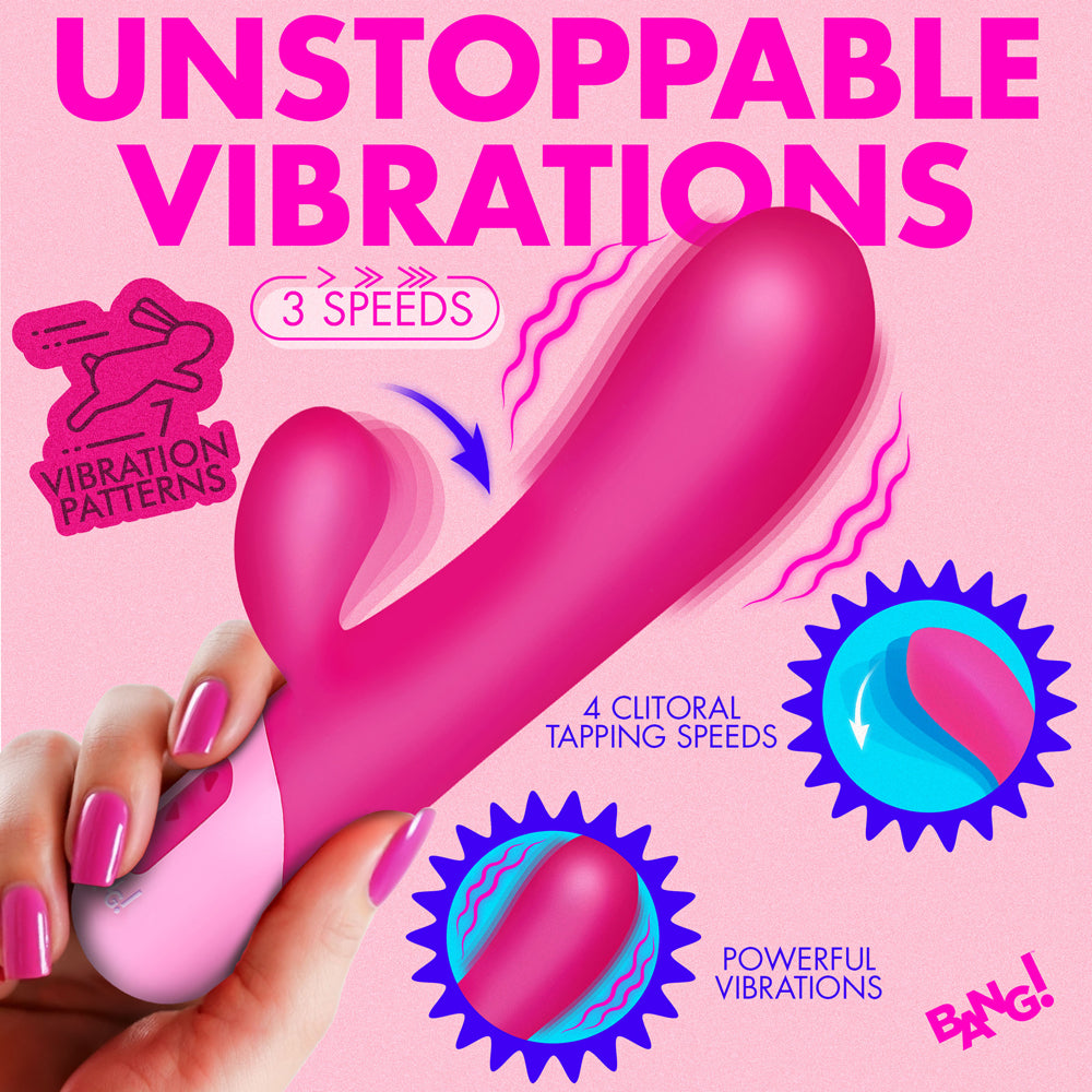 BANG! Clit Tapping Vibrating Rabbit Pink