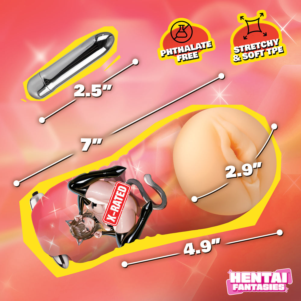 Hentai Fantasies Mochi the Cat Girl Vibrating Pussy Stroker