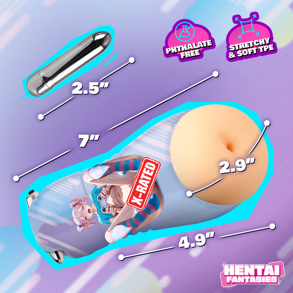 Hentai Fantasies Haruka the Gamer Girl Vibrating Ass Stroker