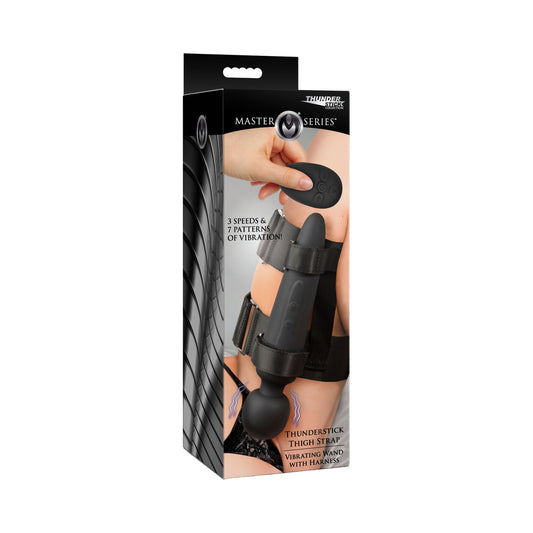 Master Series Thunderstick Thigh Strap Vibrating Wand with Harness