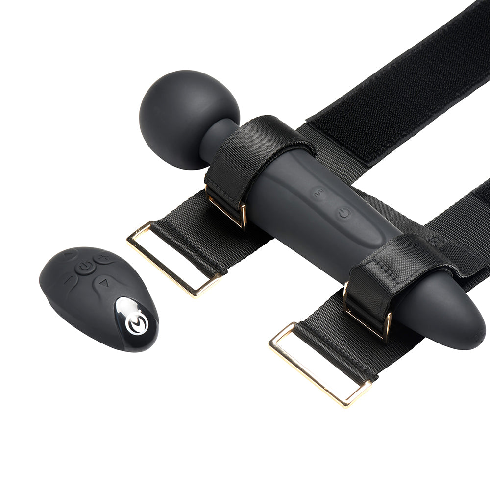 Master Series Thunderstick Thigh Strap Vibrating Wand with Harness