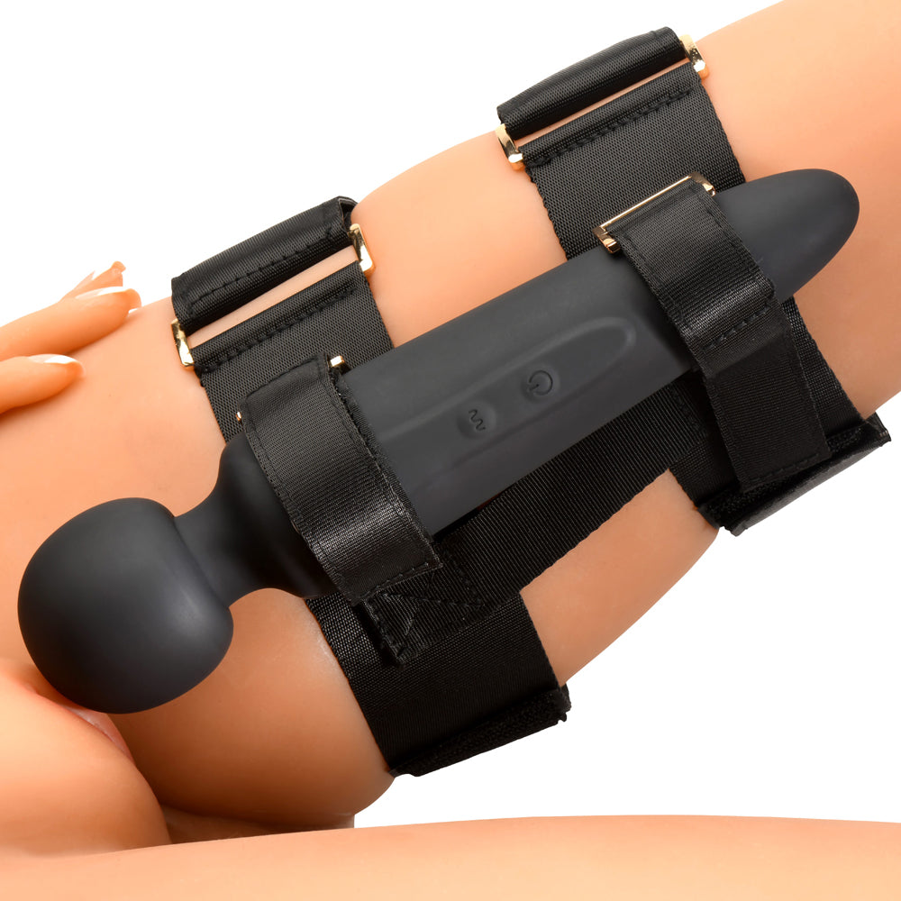 Master Series Thunderstick Thigh Strap Vibrating Wand with Harness