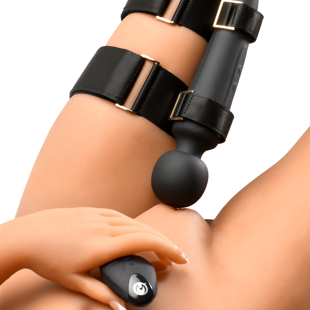 Master Series Thunderstick Thigh Strap Vibrating Wand with Harness