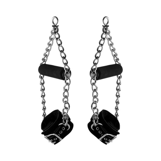 Strict Leather Fur Lined Nubuck Suspension Cuffs with Grip