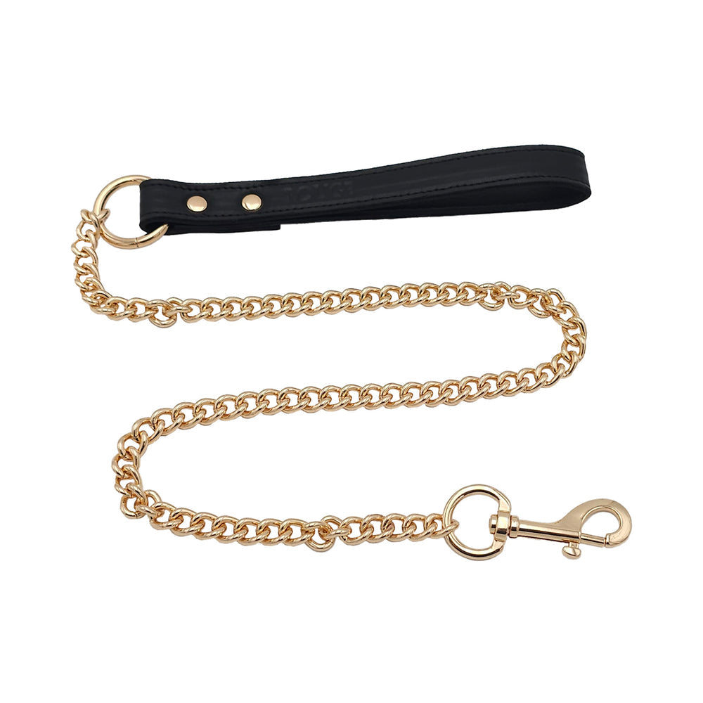 Rouge Leather Leash Black with Gold Accessories