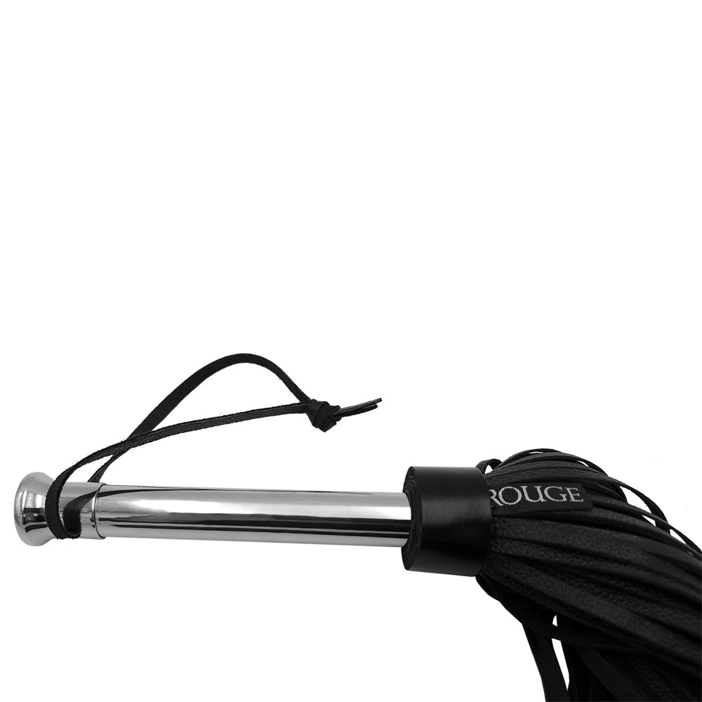 Rouge Leather Flogger with Steel Handle
