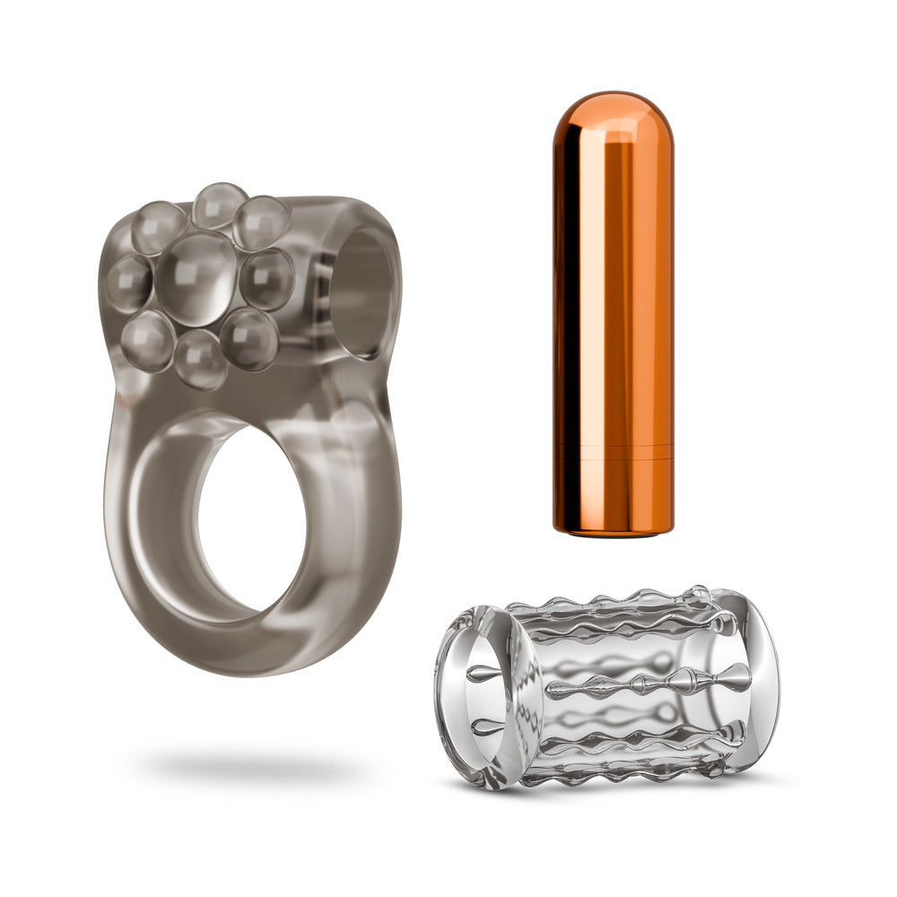 Stay Hard Vibrating Cock Ring Set with Sleeve 1