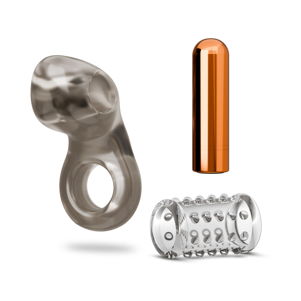 Stay Hard Vibrating Cock Ring Set with Sleeve 2