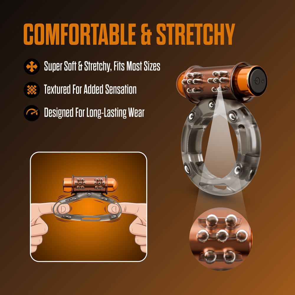 Stay Hard Vibrating Cock Ring Set with Sleeve 3