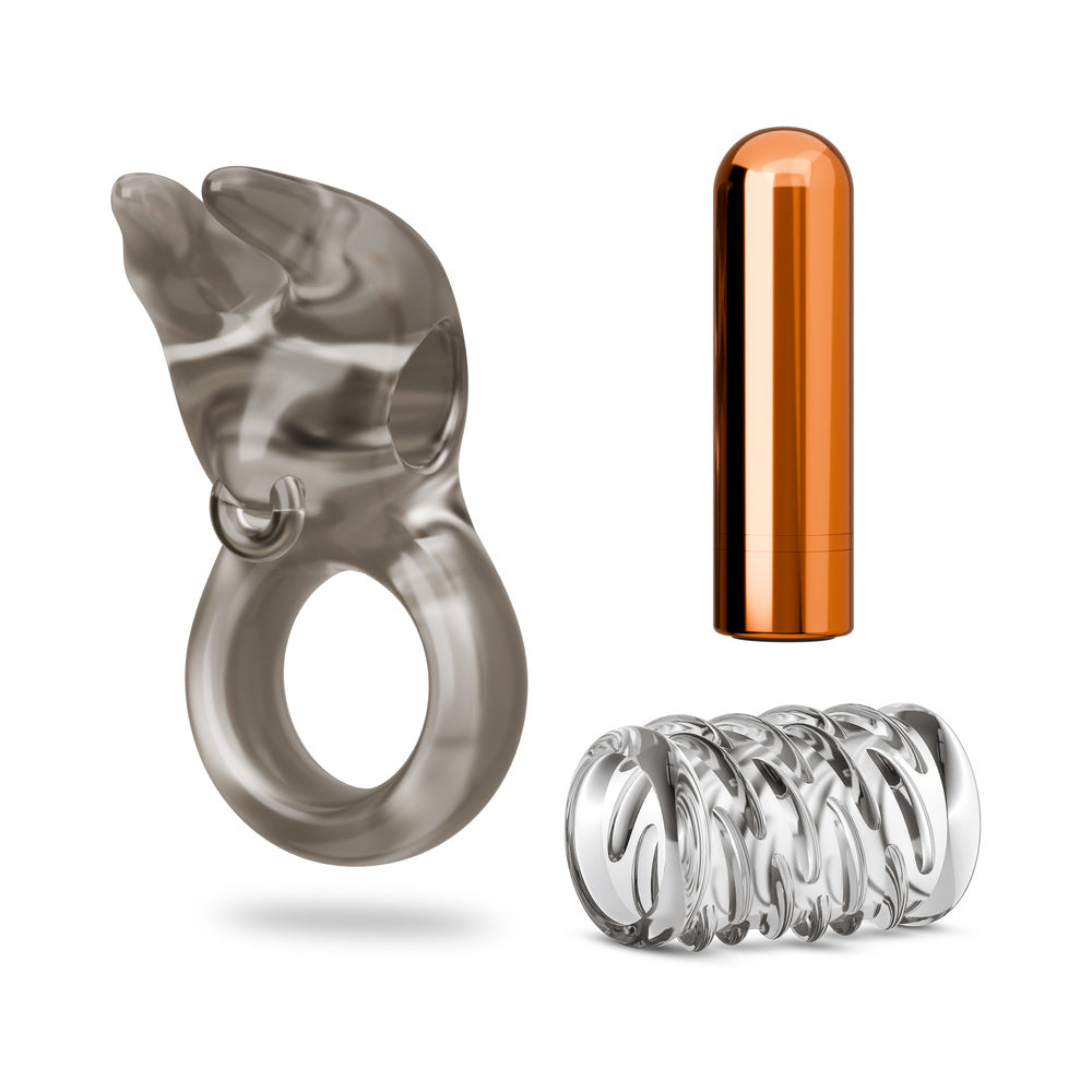 Stay Hard Vibrating Cock Ring Set with Sleeve 4
