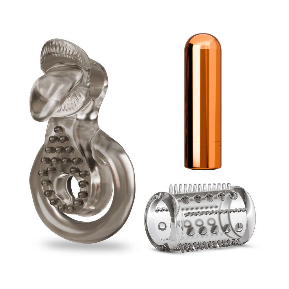 Stay Hard Vibrating Cock Ring Set with Sleeve 5