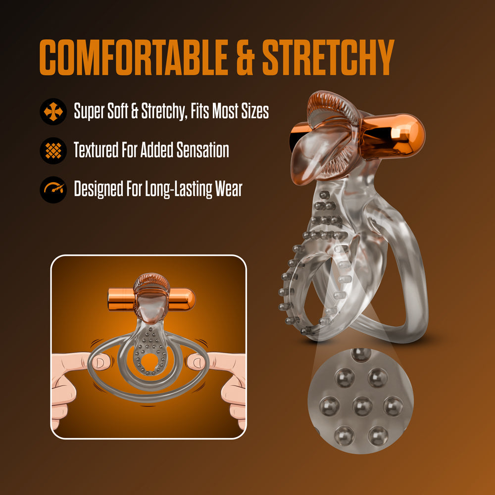 Stay Hard Vibrating Cock Ring Set with Sleeve 5